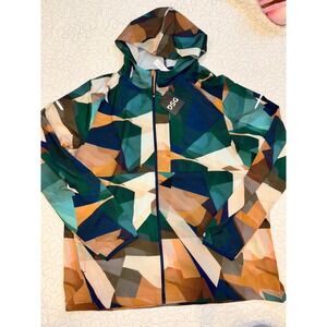 DSG Mens Full Zip Run‎ Jacket Size XL Abstract Print